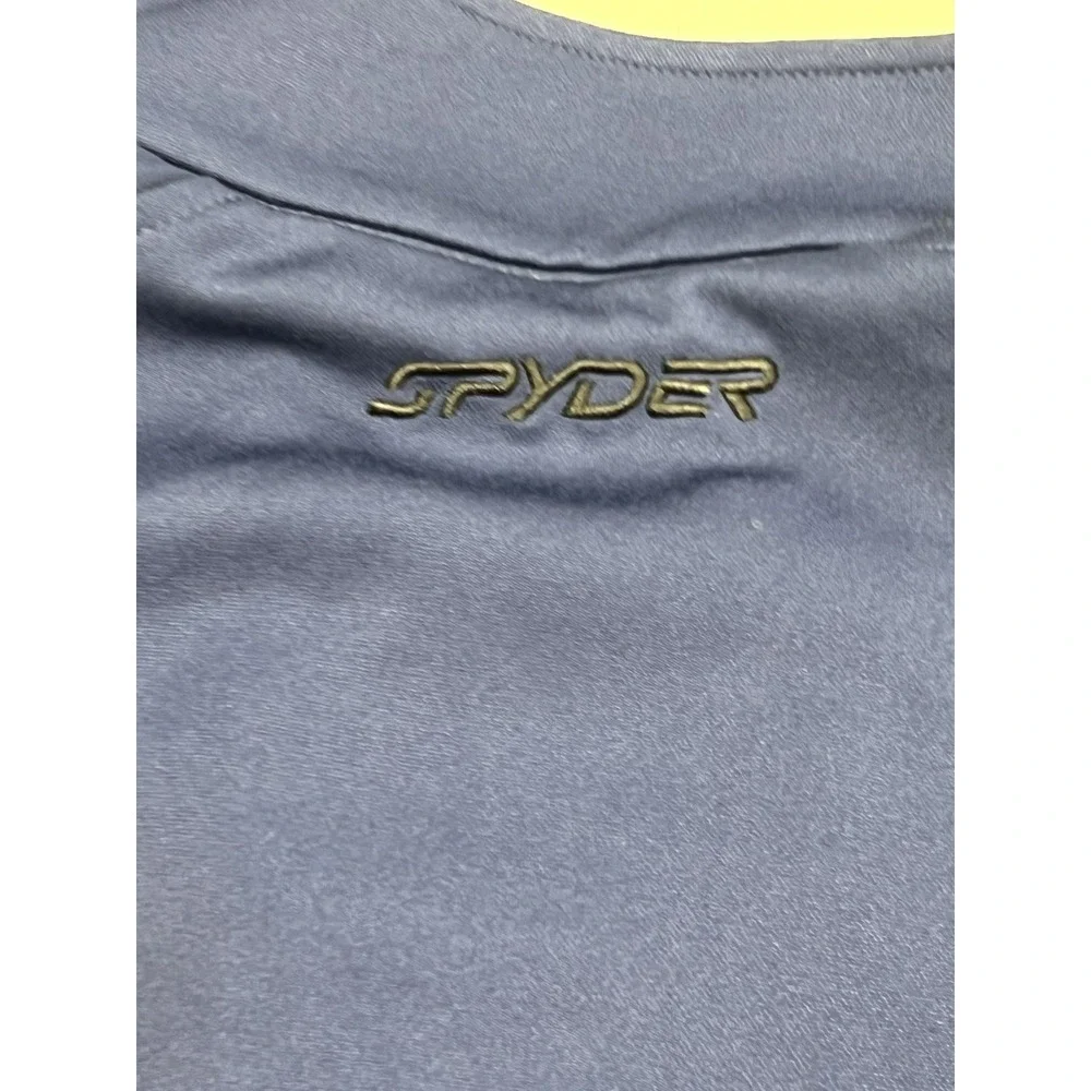 Spyder Men's M 1/4 Zip‎ Pullover Base Layer Shirt Spider Web Design Blue Ski